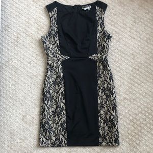 Black and cream lace dress